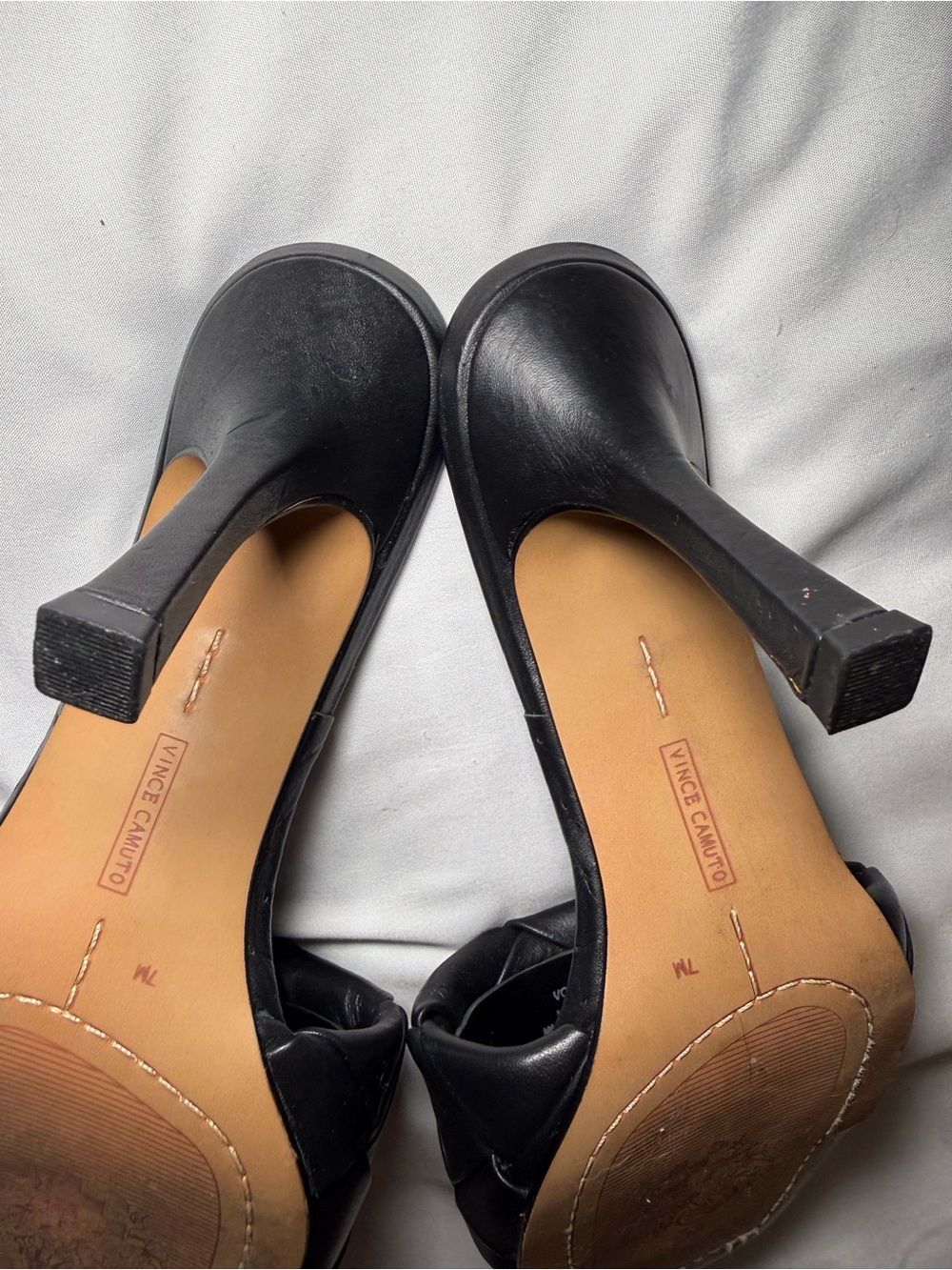 Vince Camuto Black Woven Square-Toe Heeled Mules - Picture 15 of 16